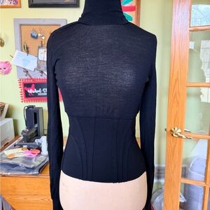 Yves Saint Laurent Women's Black Silk Wool Turtleneck Sweater Size Large